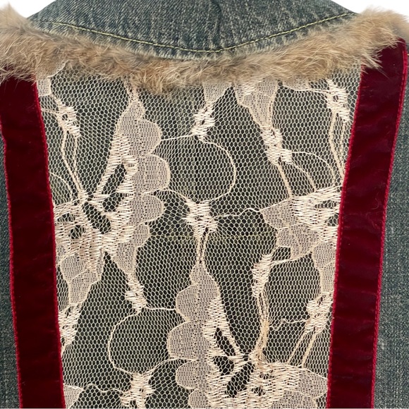 Rubber Doll Jean Jacket with Lace, Fur and Ribbon Trim! I’ve added a free top! - Picture 11 of 14